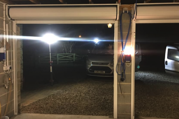 Garage roller doors night